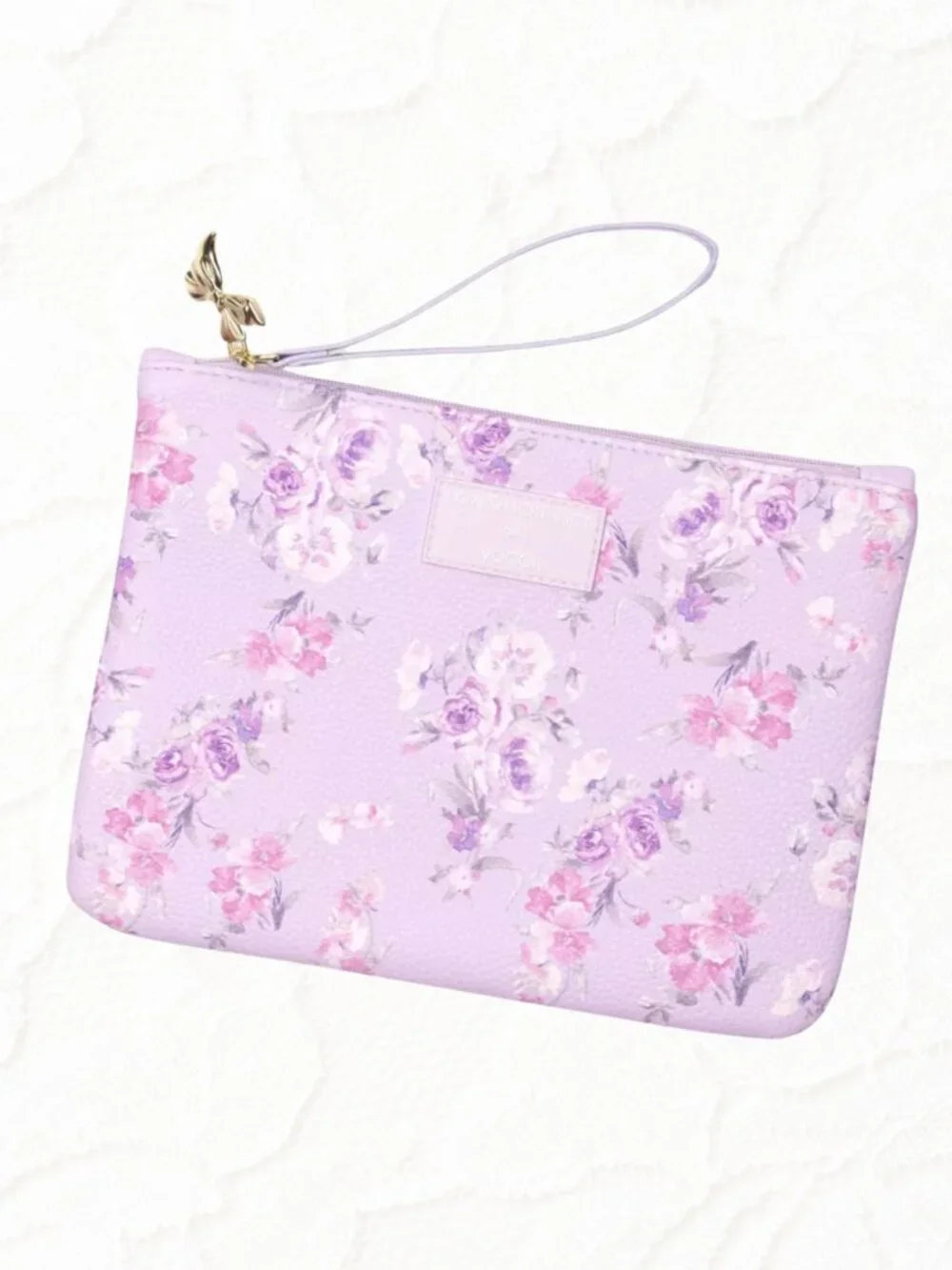 💜 LoveShackFancy x Target - Flat Zip Pencil Case with Strap - Hibiscus